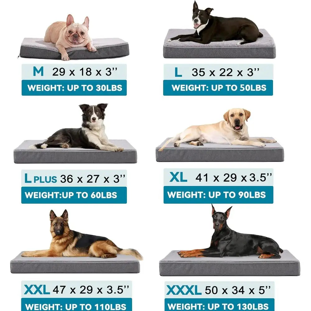 Large Orthopedic Dog Bed with Cooling Memory Foam, Washable Cover and Waterproof Liner (35x 22) pet furniture and beds dog bed