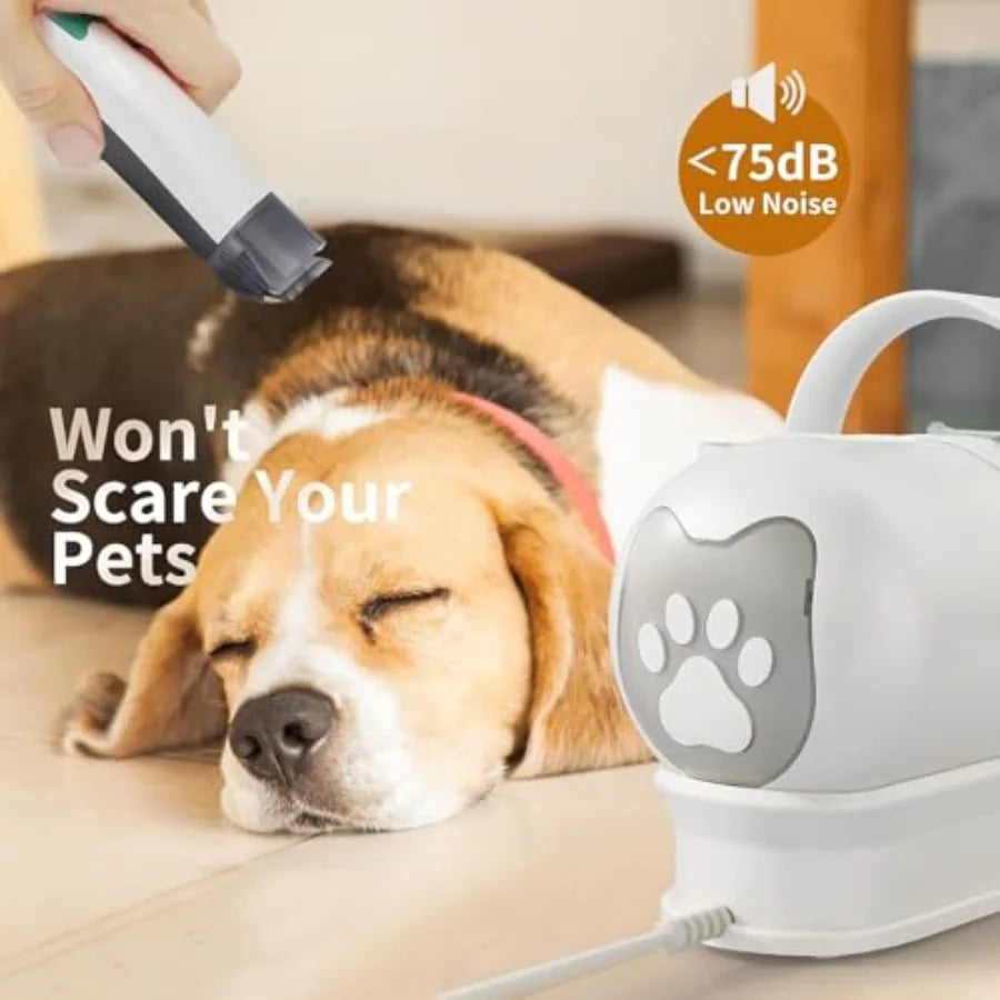 Dog Grooming Kit Pet Grooming Vacuum with Pet Clipper Nail Grinder Dog Hair Vacuum with 6 Pet Grooming Tools for Dogs Cats Shed
