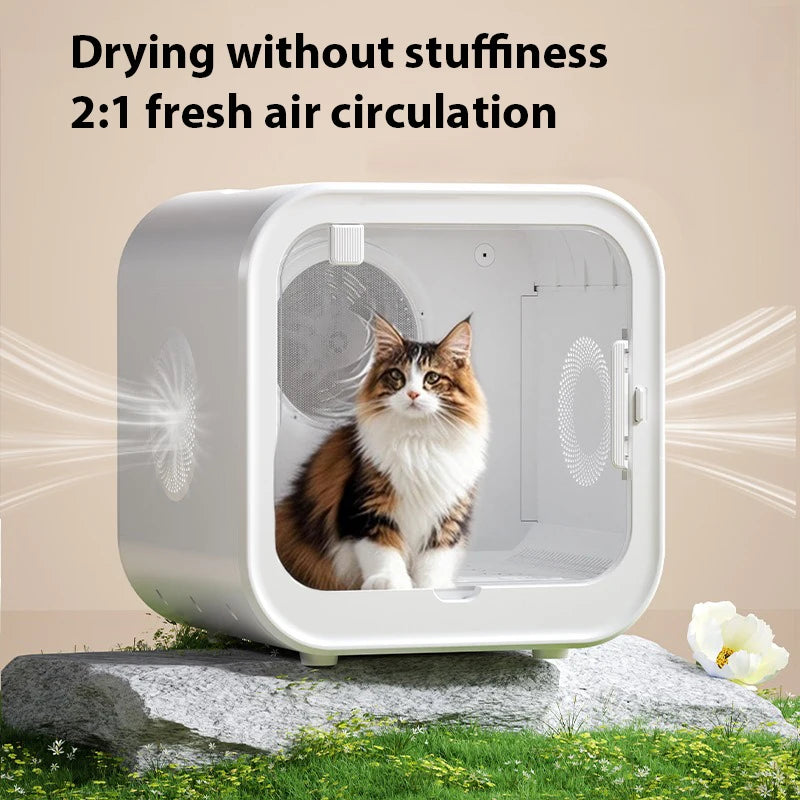 Ultra Quiet Pet Dryer Box, Portable Low Noise Cat Dog Blower Dryer Machine, Large Capacity Pet Grooming Hair Dryer for Home Use