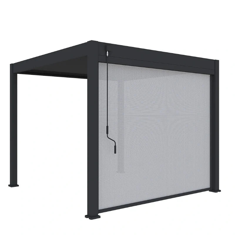 Bioclimatic Aluminum  Pergola 3x3m/10x10ft Manual flip louvered roof with manual roller blinds garden gazebo canopy